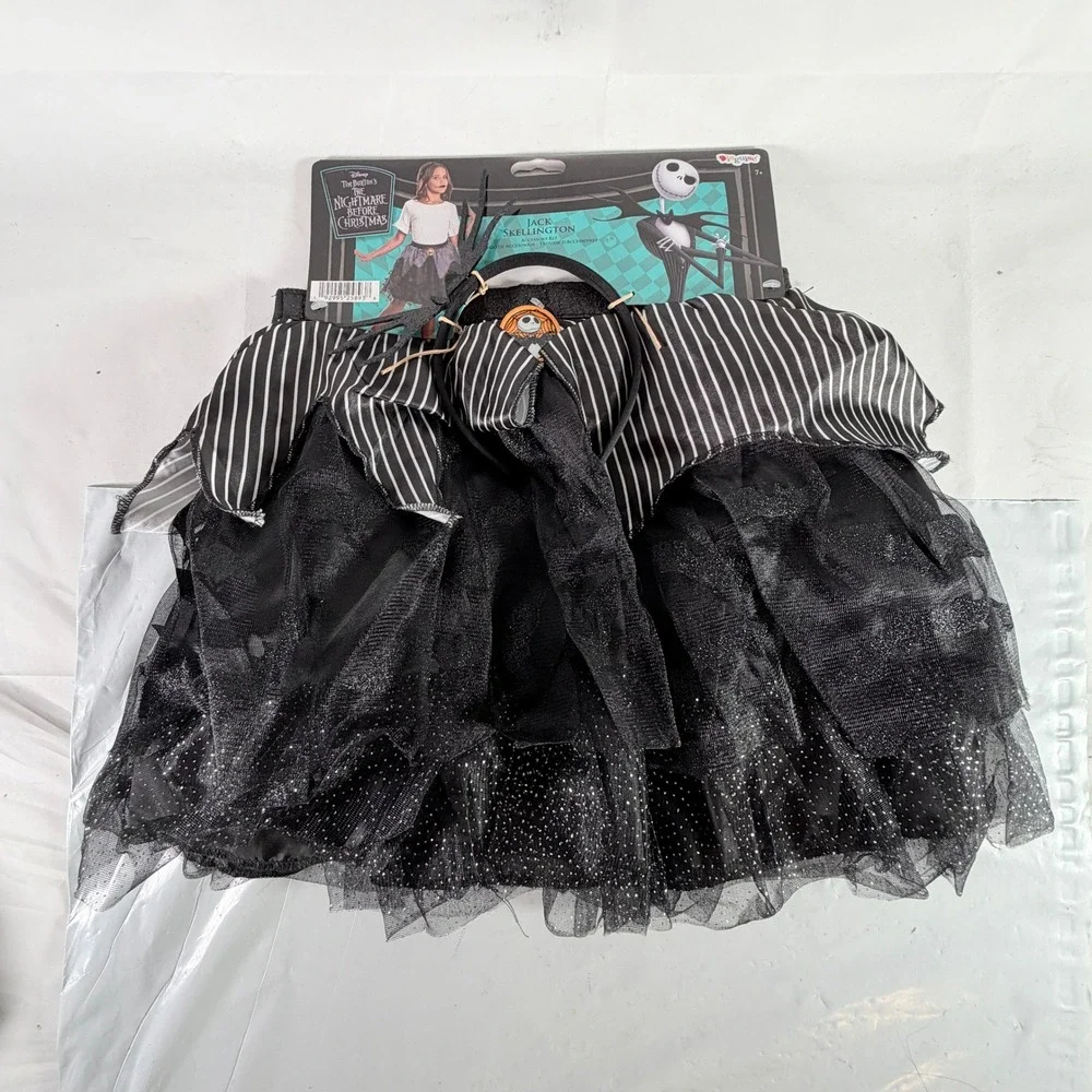 Disney Nightmare Before Christmas Jack Skellington Tutu Skirt Headband Set New